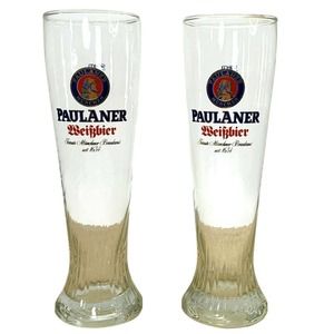 Paulaner German Made Wheat Beer Glass Set of 2